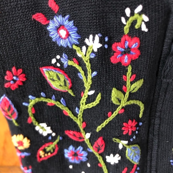 Vtg White Stag Embroidered Floral Vest - Picture 3 of 16